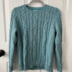 L.L. Bean Cotton Cable Knit Crewneck Sweater